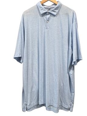 Peter Millar Mens XXL Light Blue Performance Polo Shirt Stretch Golf Coastal